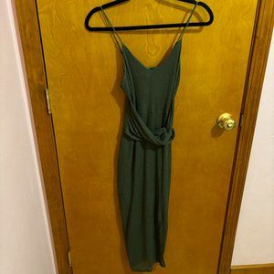 Express Olive Green Dress with‎ Front Tie
